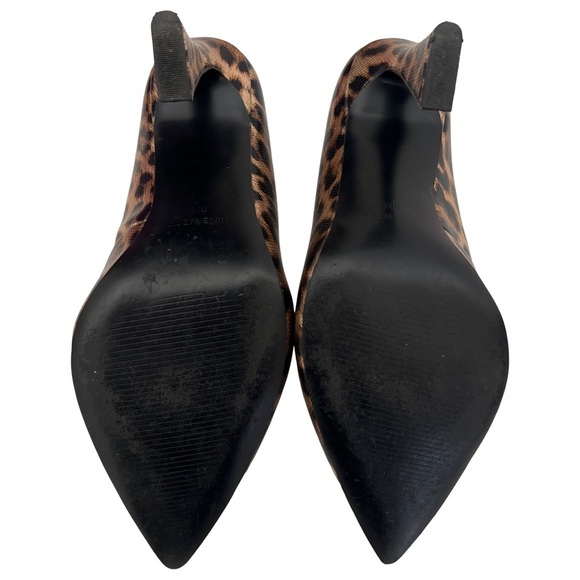 NINE WEST • Metallic Leopard Cheetah Pump Pointed Toe Heels - Picture 9 of 12